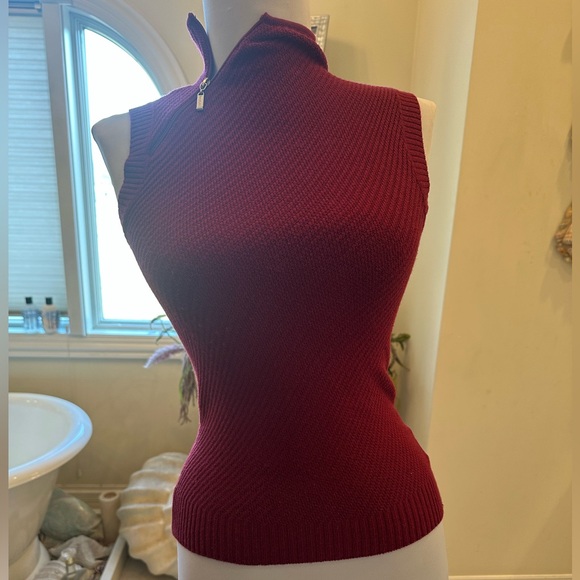bebe Tops - Bebe Burgundy Sleeveless Top